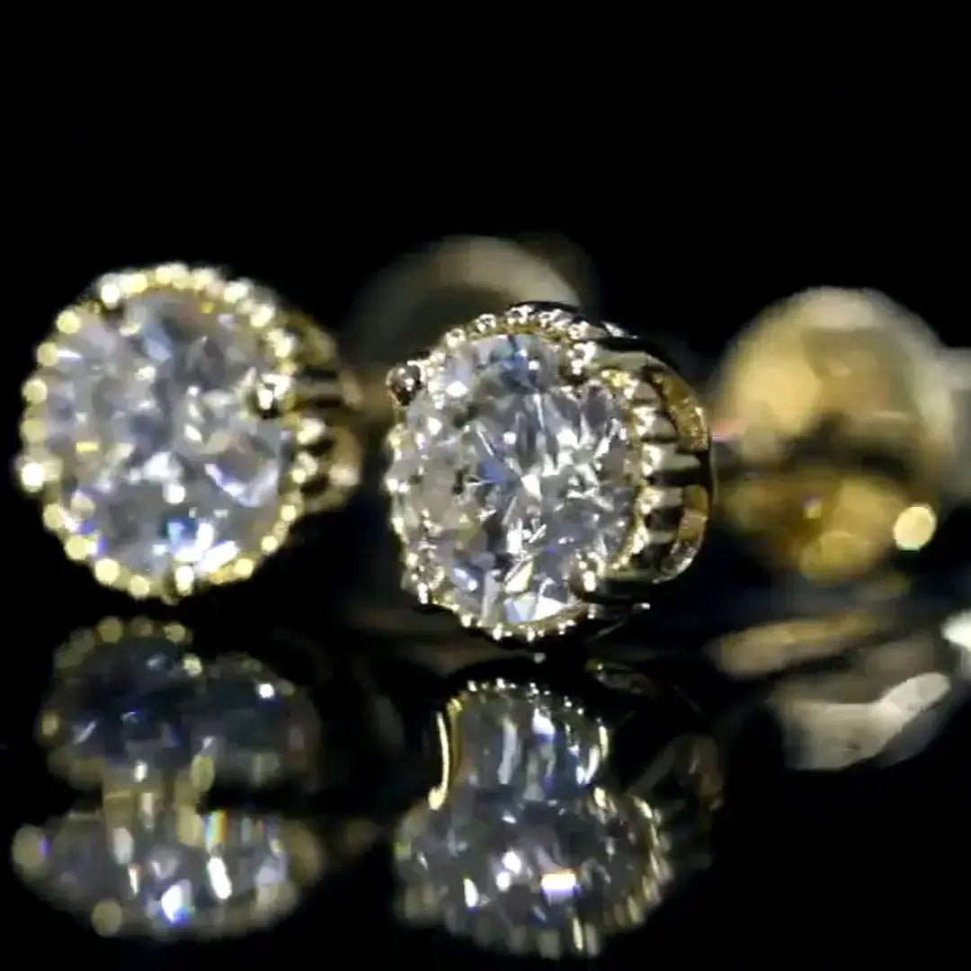 Affordable Luxury Jewelry Milgrain Bezel Lab Grown Diamond Stud Earrings (0.60-3.00 Ct. Tw.)