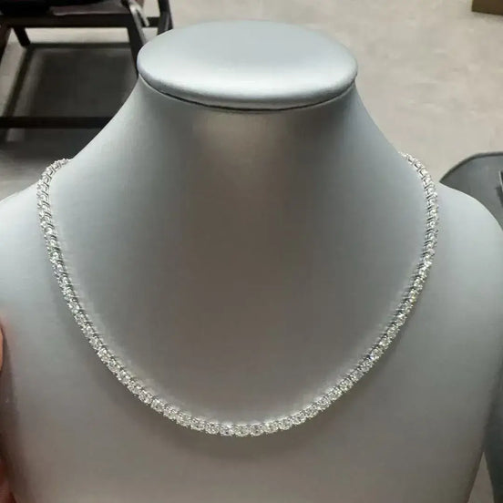 Affordable Luxury Jewelry 15 cttw Oval Lab Grown Diamond East West Tennis Necklace