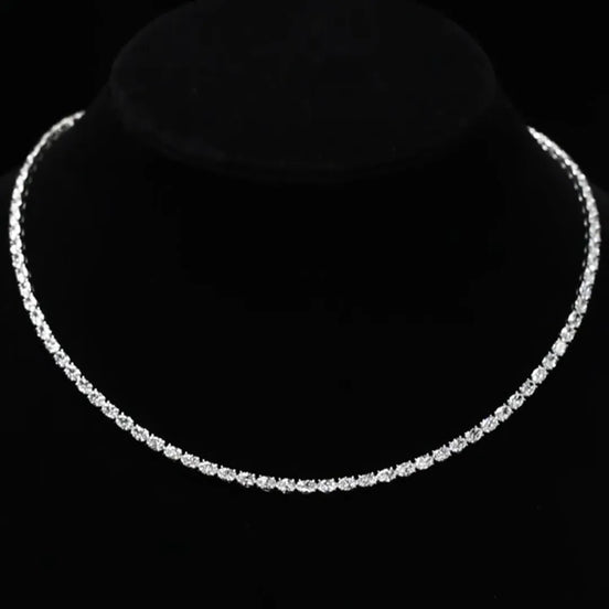 15 cttw Oval Lab Grown Diamond East West Tennis Necklace