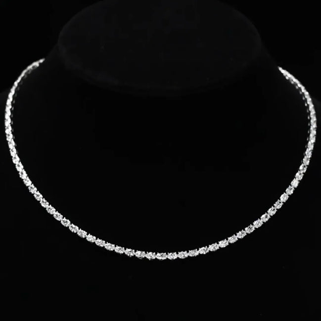 Affordable Luxury Jewelry 15 cttw Oval Lab Grown Diamond East West Tennis Necklace