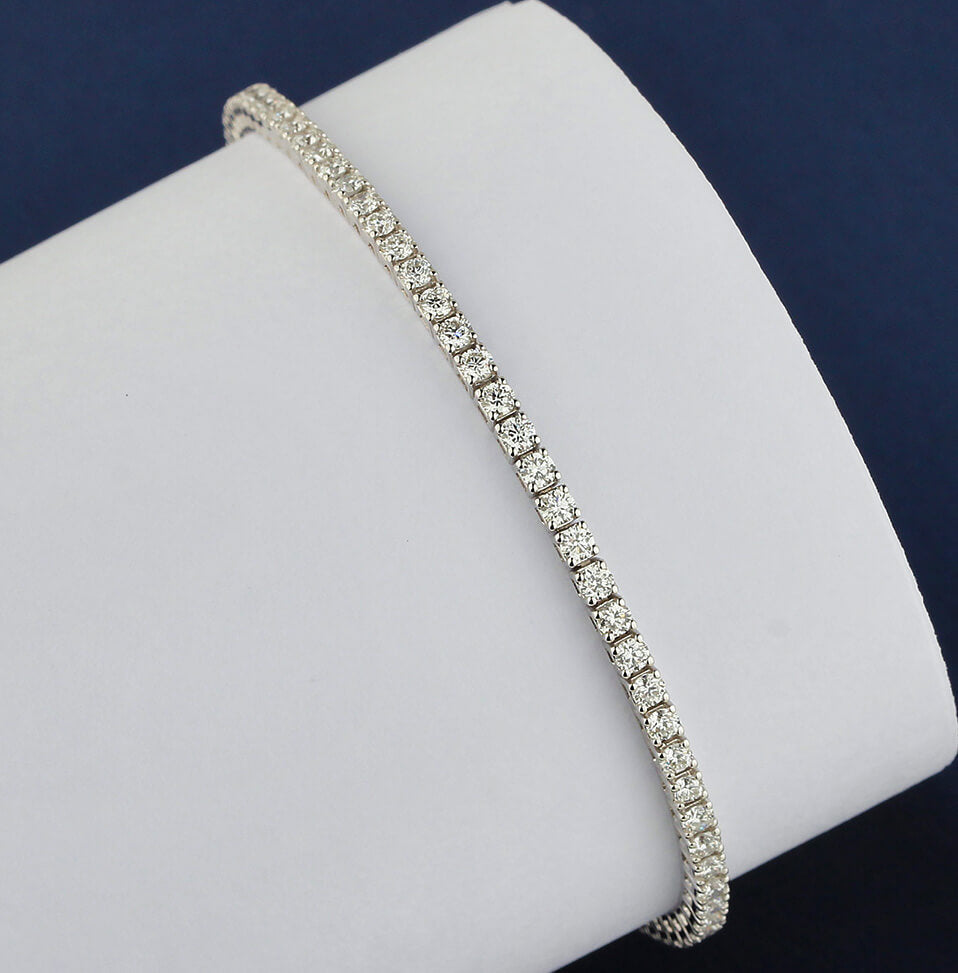 Affordable Luxury Jewelry Lab Grown Diamond Tennis Bracelet In 925 Silver Or Gold(2.63 Ct. Tw.)