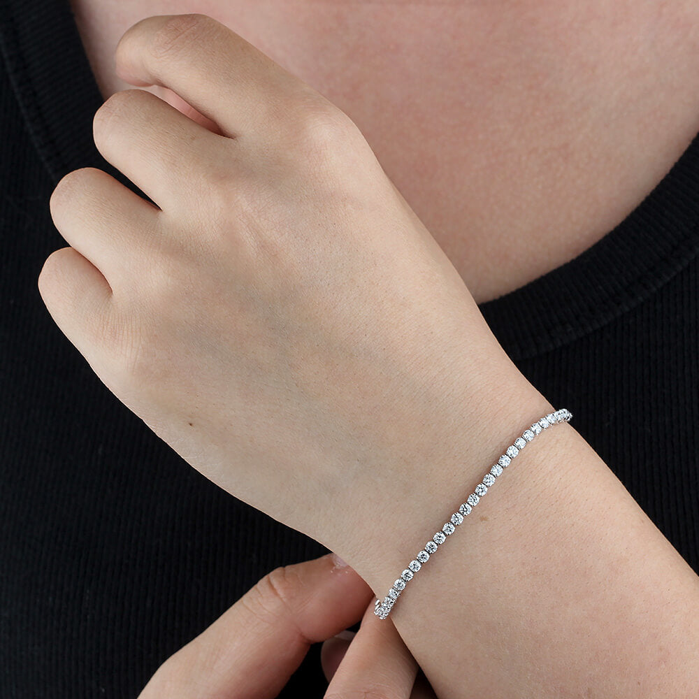 Affordable Luxury Jewelry Lab Grown Diamond Tennis Bracelet In 925 Silver Or Gold(2.63 Ct. Tw.)