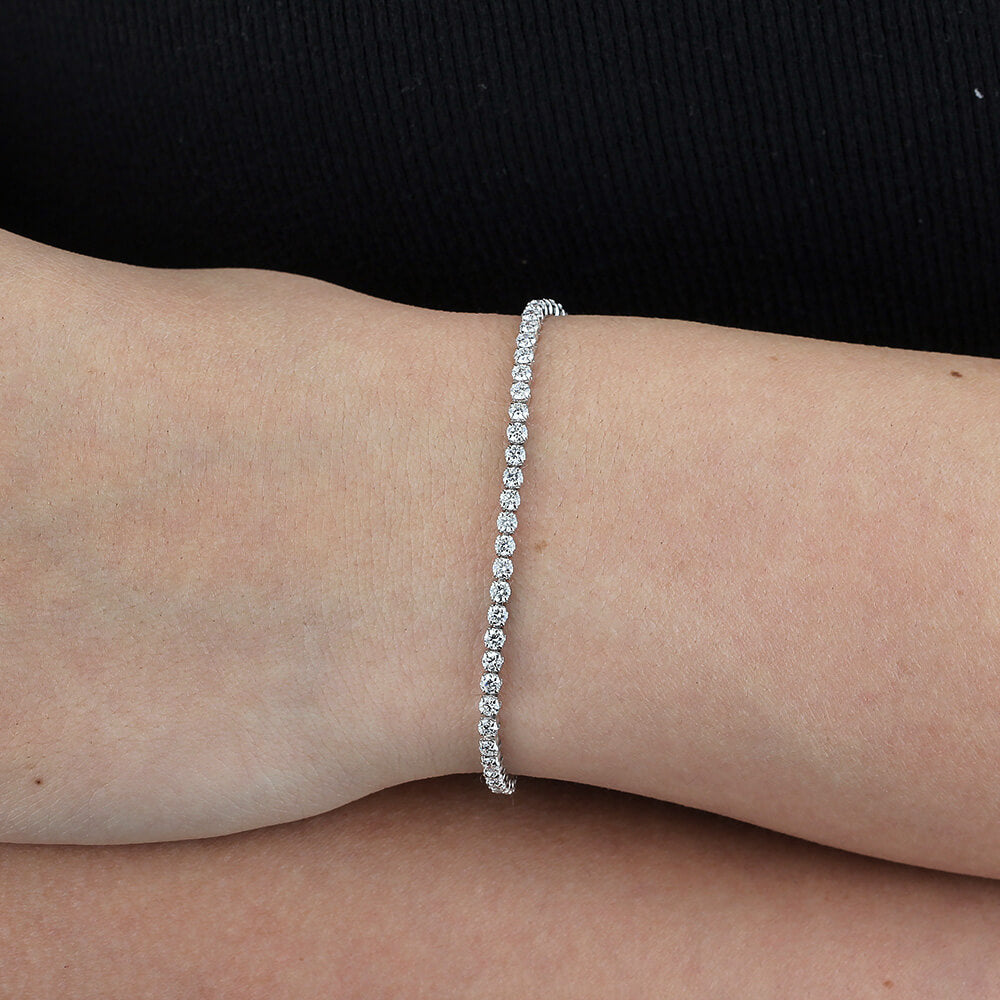 Affordable Luxury Jewelry Lab Grown Diamond Tennis Bracelet In 925 Silver Or Gold(2.63 Ct. Tw.)