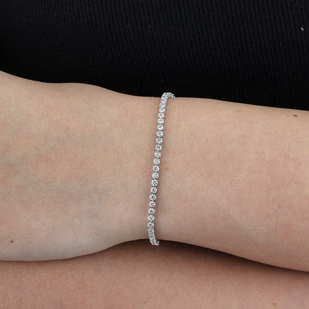 Affordable Luxury Jewelry Lab Grown Diamond Tennis Bracelet In 925 Silver Or Gold(2.63 Ct. Tw.)