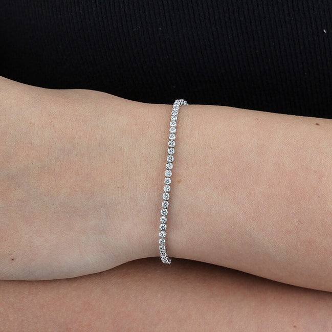 Affordable Luxury Jewelry Lab Grown Diamond Tennis Bracelet In 925 Silver Or Gold(2.63 Ct. Tw.)