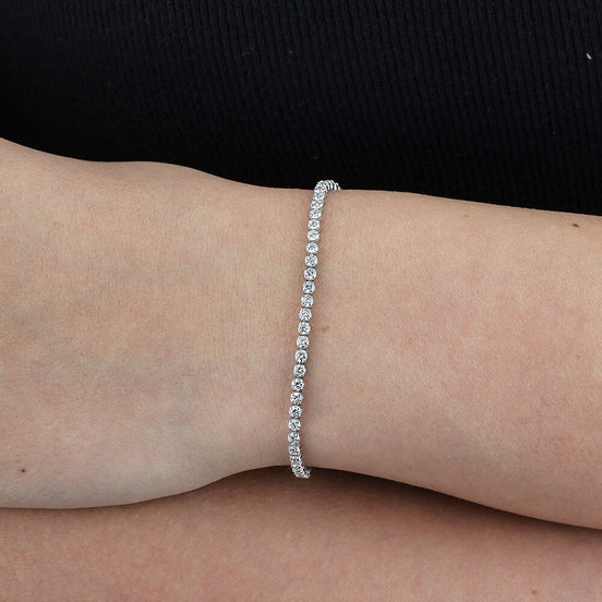 Affordable Luxury Jewelry Lab Grown Diamond Tennis Bracelet In 925 Silver Or Gold(2.63 Ct. Tw.)