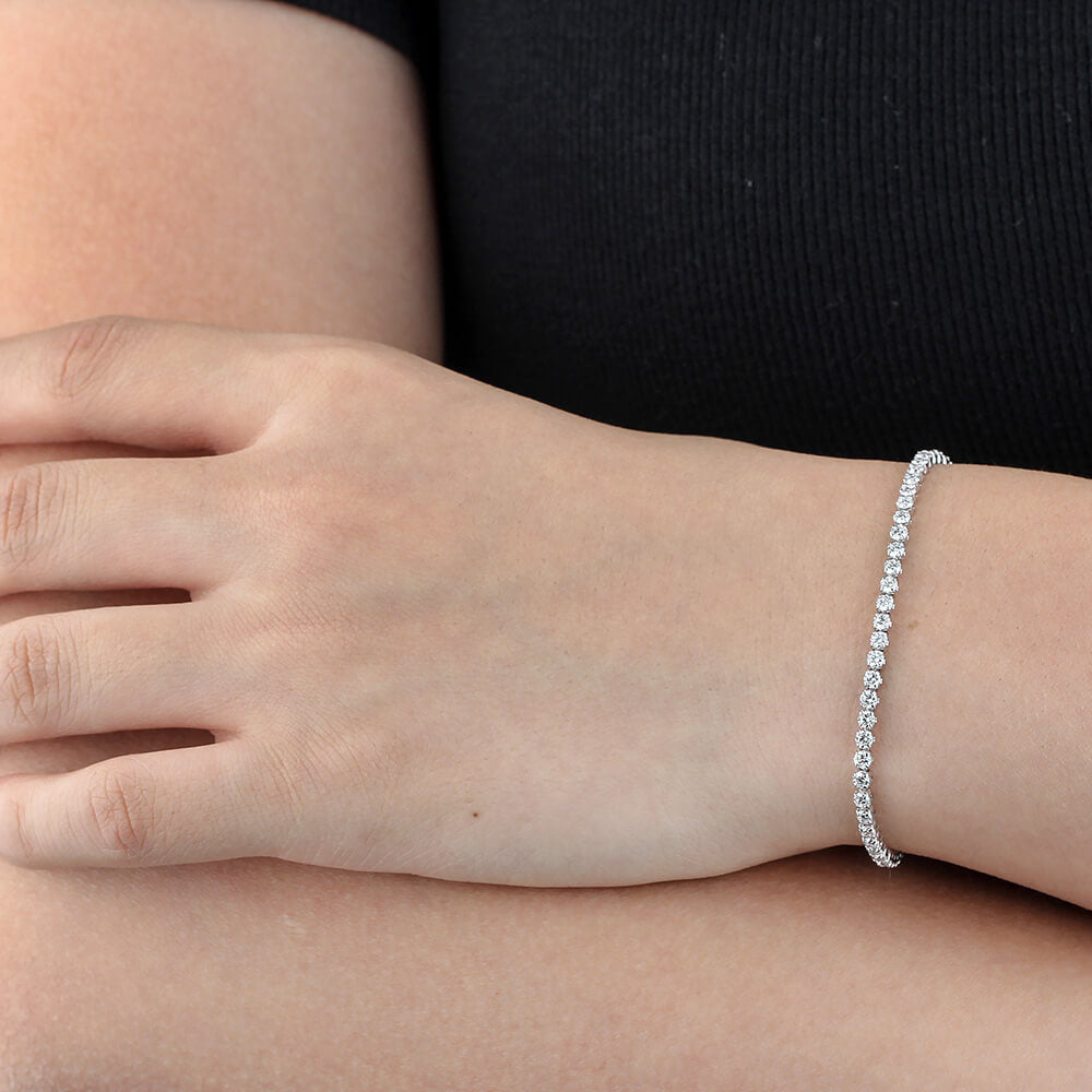 Affordable Luxury Jewelry Lab Grown Diamond Tennis Bracelet In 925 Silver Or Gold(2.63 Ct. Tw.)