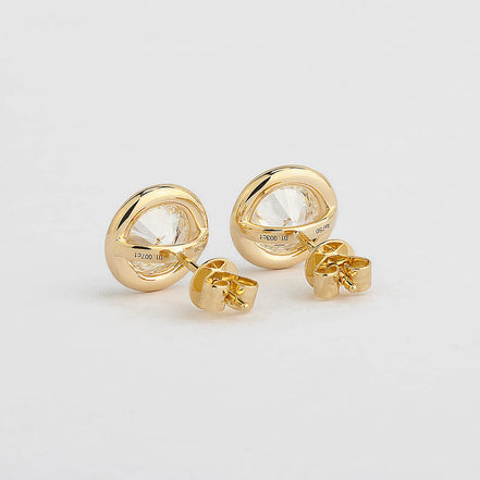 Nozbojewelry Lab-grown diamond earrings 18K Yellow Gold 2.01 CTW DEF VS with push backs
