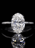 3 Carat Oval Cut Lab Grown Diamond Solitaire Ring 18K Gold