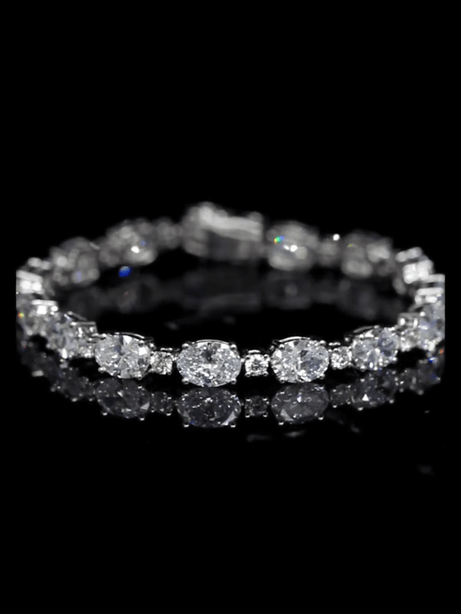 Affordable Luxury Jewelry Each 0.5-carat 0.3-carat Oval and Round Lab Grown Diamond Tennis Bracelet