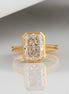 4 Carat Lab Diamond Radiant Bezel Ring 14K Gold