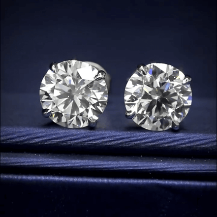 Affordable Luxury Jewelry Round Lab Diamond Stud Earrings Four-Prong (6.00 Ct. Tw.)