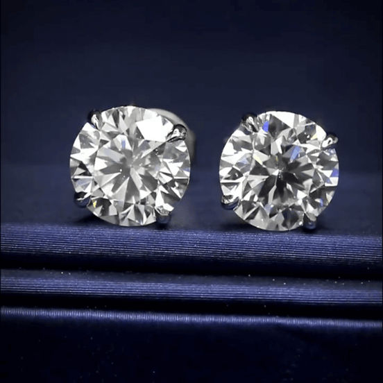 Affordable Luxury Jewelry Round Lab Diamond Stud Earrings Four-Prong (6.00 Ct. Tw.)