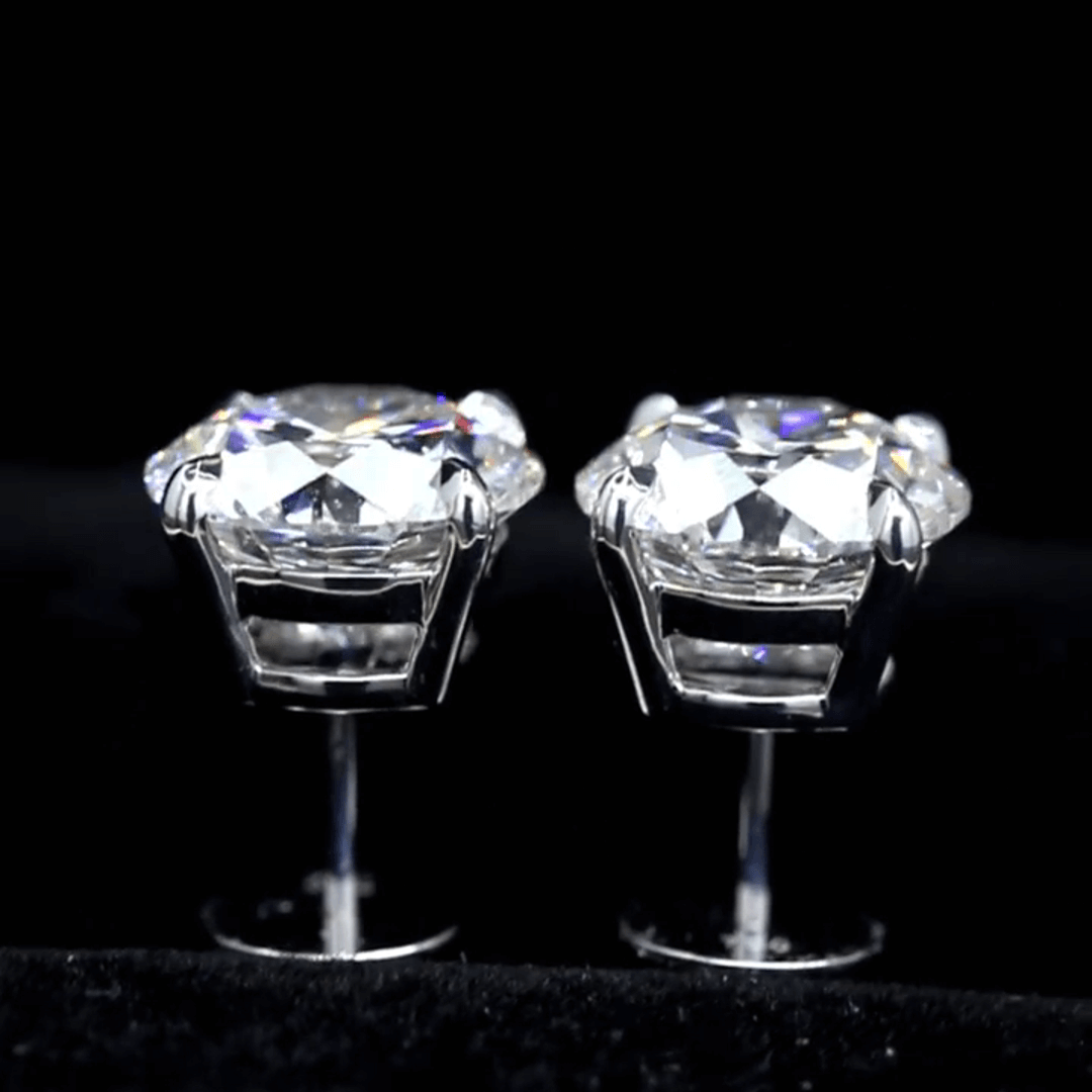 Affordable Luxury Jewelry Round Lab Diamond Stud Earrings Four-Prong (6.00 Ct. Tw.)
