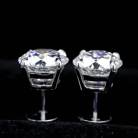 Affordable Luxury Jewelry Round Lab Diamond Stud Earrings Four-Prong (6.00 Ct. Tw.)
