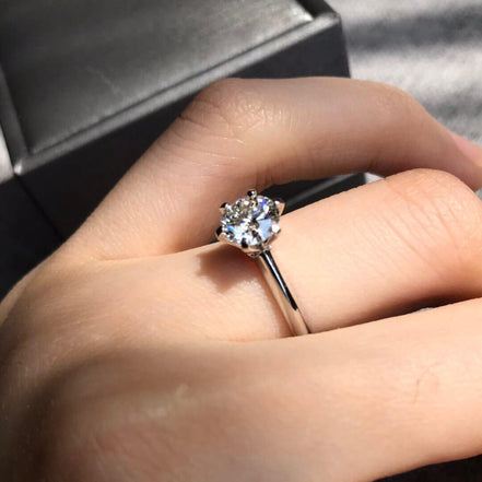 Round Lab Grown Diamond Solitaire Engagement Ring