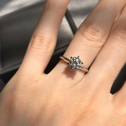 Round Lab Grown Diamond Solitaire Engagement Ring