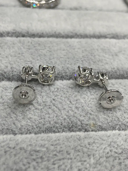 Affordable Luxury Jewelry 1.36ctw Double Lab Diamond Hoop Earrings, Round & Princess Cut