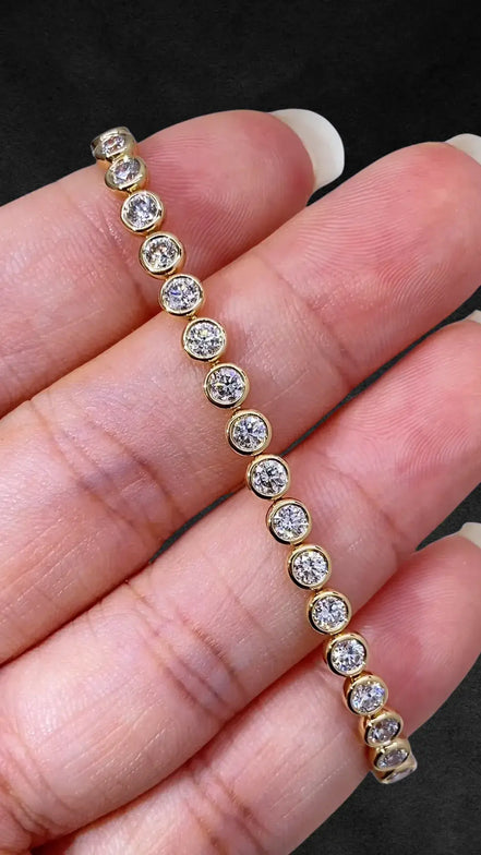 Affordable Luxury Jewelry Each 0.1-carat Lab Grown Diamond Bezel Set Stackable Tennis Bracelet