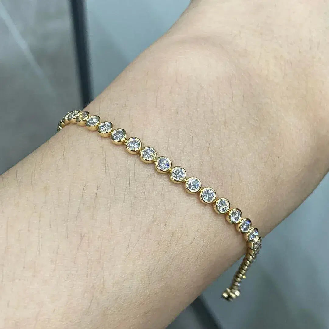 Affordable Luxury Jewelry Each 0.1-carat Lab Grown Diamond Bezel Set Stackable Tennis Bracelet