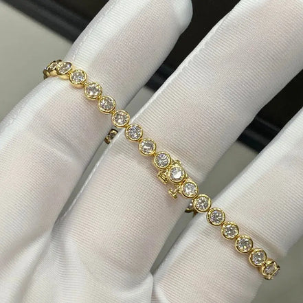 Affordable Luxury Jewelry Each 0.1-carat Lab Grown Diamond Bezel Set Stackable Tennis Bracelet