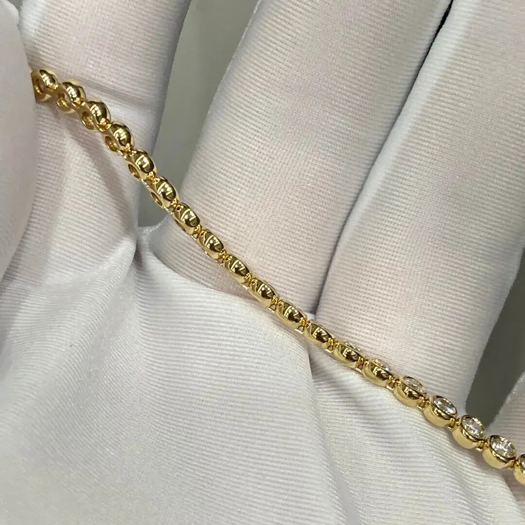 Affordable Luxury Jewelry Each 0.1-carat Lab Grown Diamond Bezel Set Stackable Tennis Bracelet