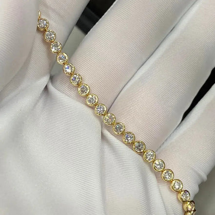 Affordable Luxury Jewelry Each 0.1-carat Lab Grown Diamond Bezel Set Stackable Tennis Bracelet