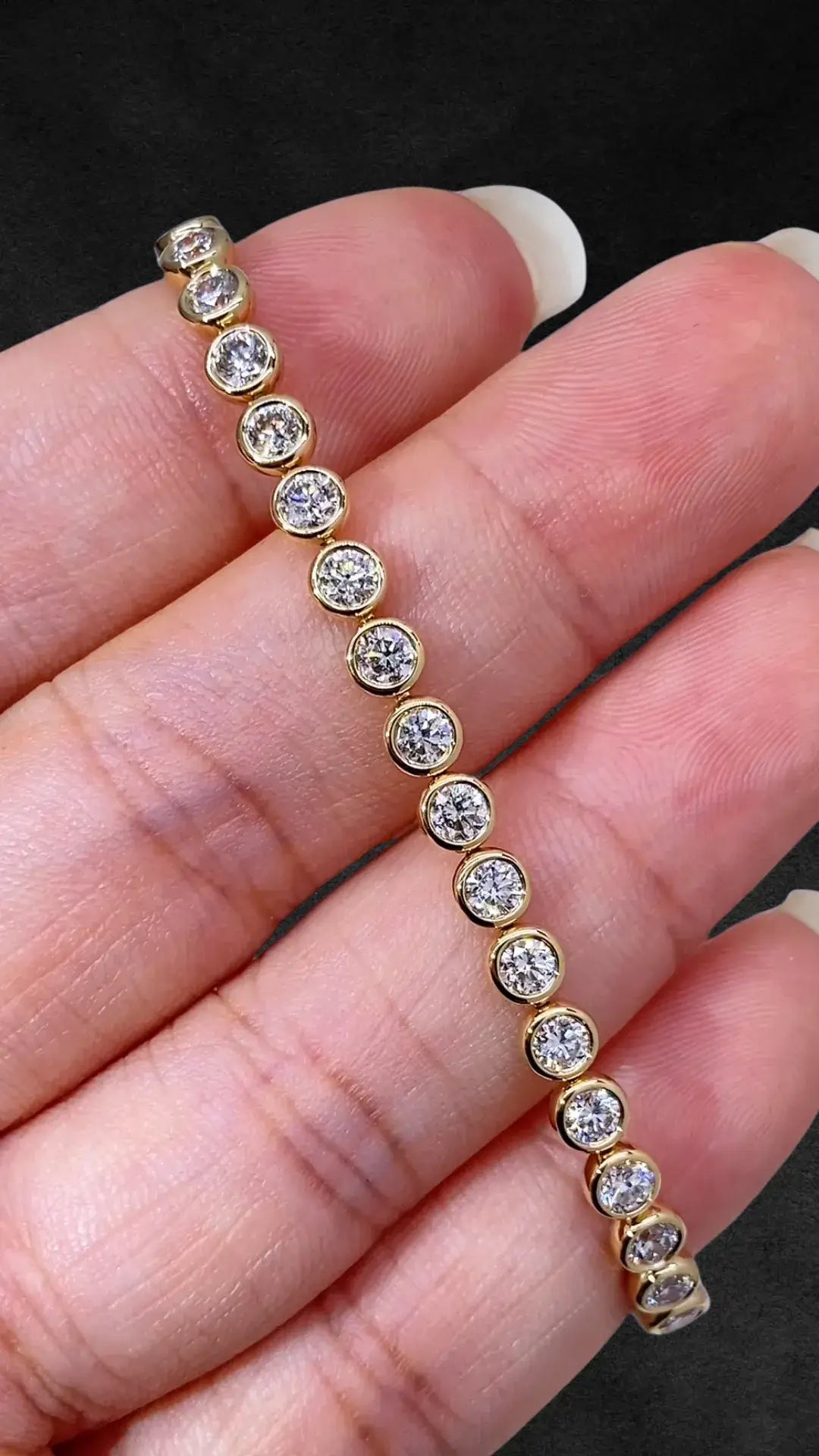 Affordable Luxury Jewelry Each 0.1-carat Lab Grown Diamond Bezel Set Stackable Tennis Bracelet