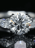 Three-Stone 1 Carat Round Diamond With Pear Side Stones Ring 18K Gold