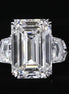 Three Stones Ring 12ct Emerald Cut Lab Grown Diamond