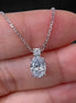 Affordable Luxury Jewelry Two-Stone Oval and Round Lab Diamond Necklace 18K Gold