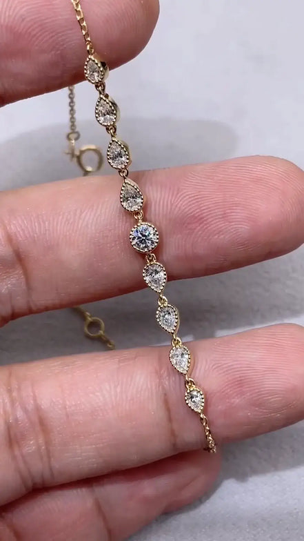 Affordable Luxury Jewelry 0.76 ctw Vintage-Inspired Bracelet with Lab Grown Diamonds