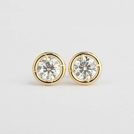 Bezel Round Lab-Grown Diamond Earring Studs (2.01 Ct. Tw.)
