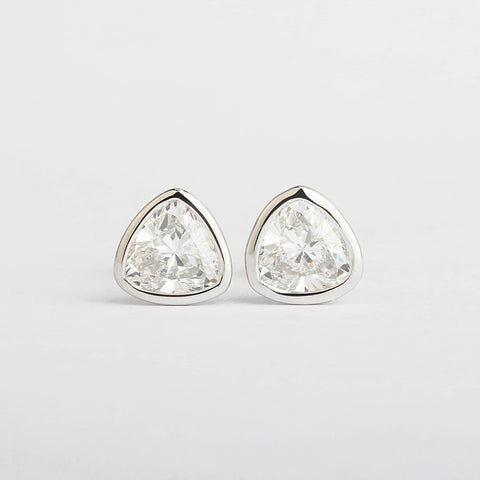 Bezel Trillion Cut Solitaire Lab-Grown Diamond Studs (1.31 Ct. Tw.)