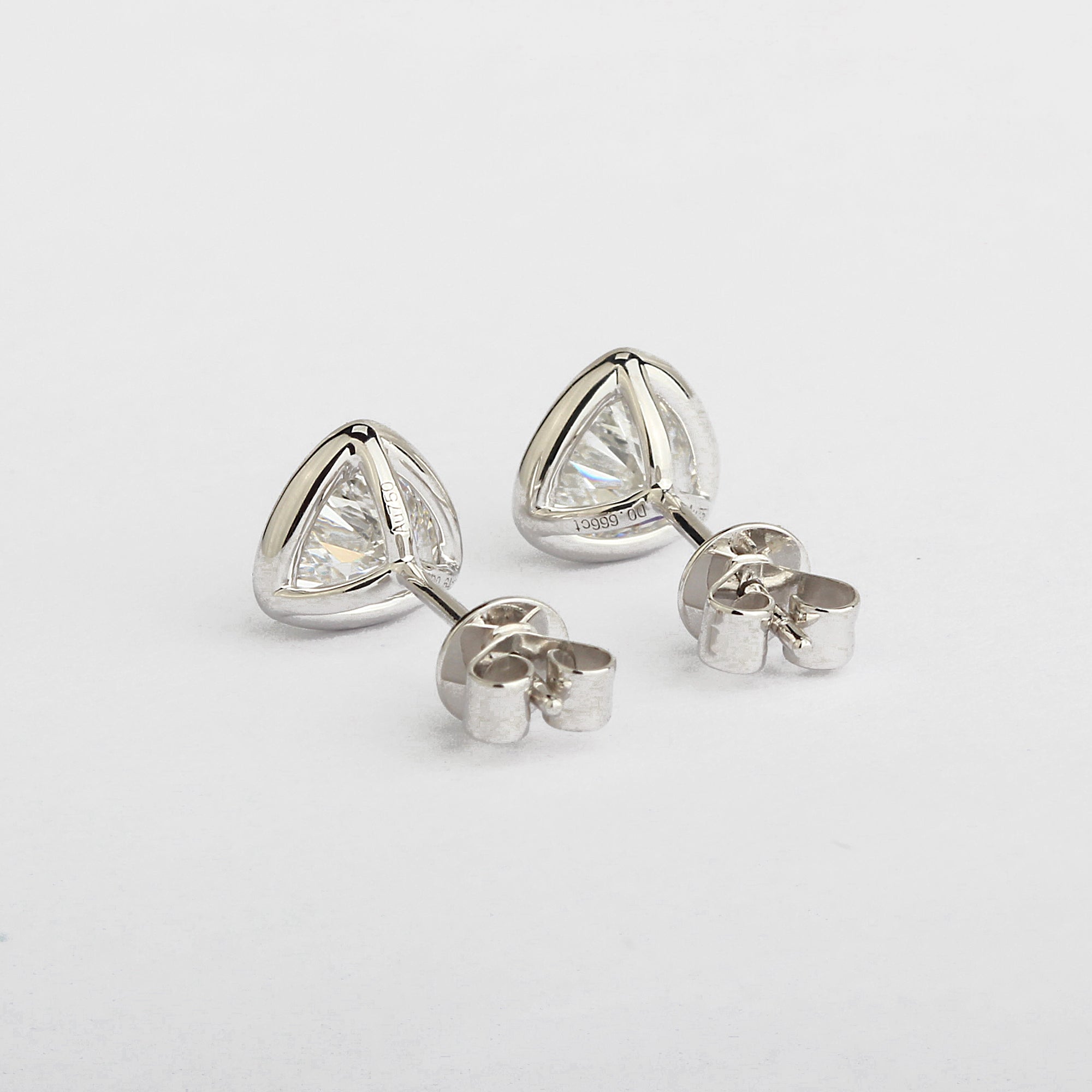 Affordable Luxury Jewelry Bezel Trillion Cut Solitaire Lab-Grown Diamond Studs (1.31 Ct. Tw.)