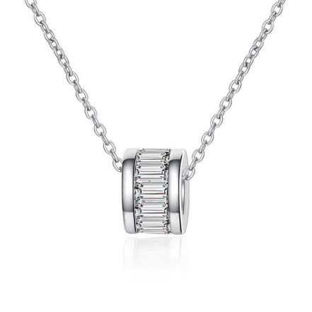 Affordable Luxury Jewelry 1 CT Lab Diamond Cylinder Tube Pendant Necklace