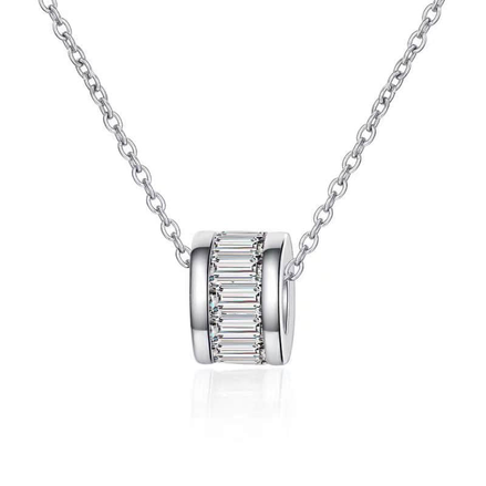 Affordable Luxury Jewelry 1 CT Lab Diamond Cylinder Tube Pendant Necklace