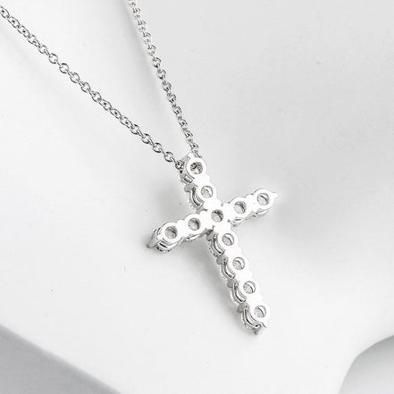 Affordable Luxury Jewelry 1.17 Ct Lab Diamond Cross Necklace 18K Gold