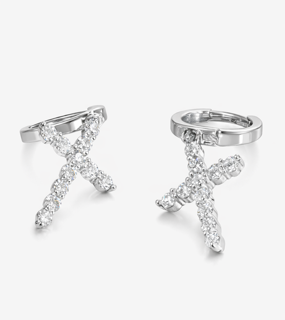Eternal Cross Silver Earrings