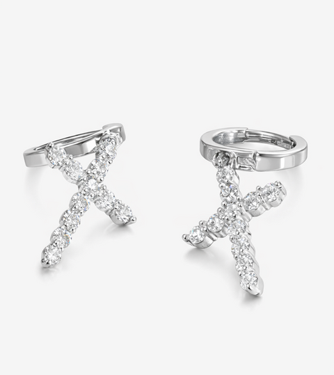 Eternal Cross Silver Earrings