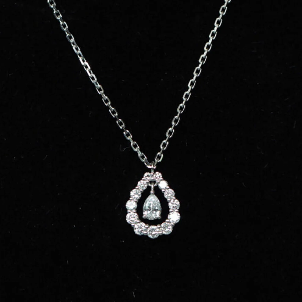 Affordable Luxury Jewelry 0.38ct Pear Lab-Grown Diamond Teardrop Necklace-18K gold