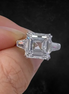 5 Carat Asscher Cut Lab Diamond Three Stone Ring