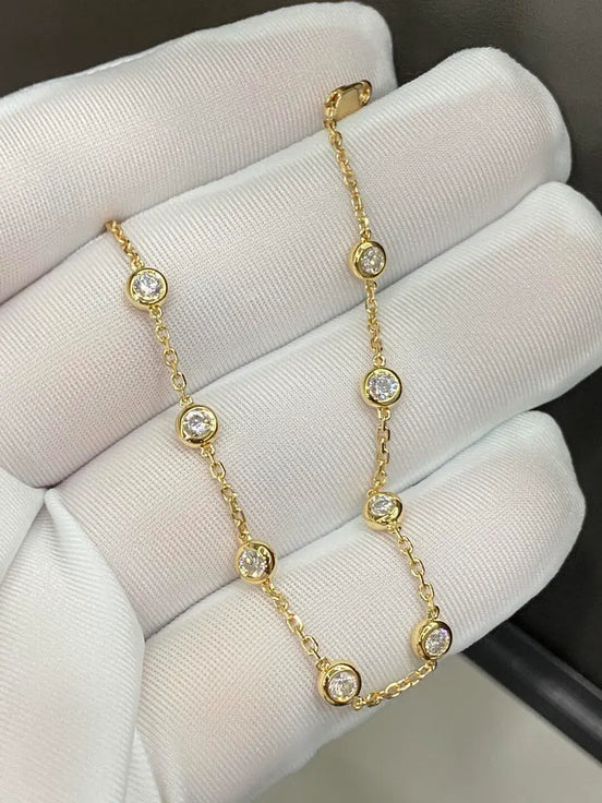 Affordable Luxury Jewelry 0.8Ct.Tw Bezel Lab Grown Diamond Bracelet