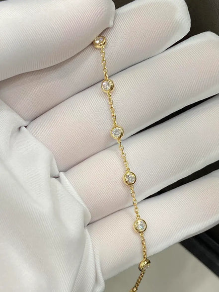Affordable Luxury Jewelry 0.8Ct.Tw Bezel Lab Grown Diamond Bracelet