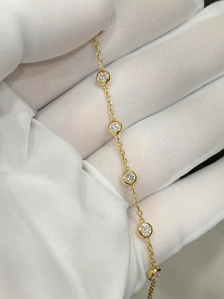 Affordable Luxury Jewelry 0.8Ct.Tw Bezel Lab Grown Diamond Bracelet