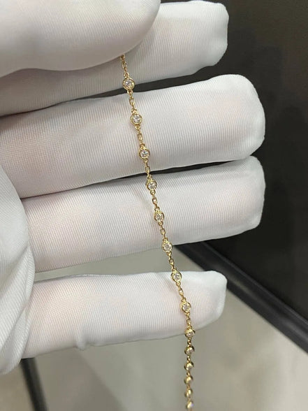Affordable Luxury Jewelry Each 0.04ct Bezel Lab Grown Diamond Bracelet
