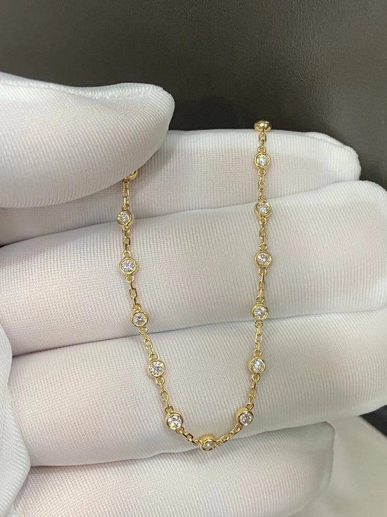 Affordable Luxury Jewelry Each 0.04ct Bezel Lab Grown Diamond Bracelet