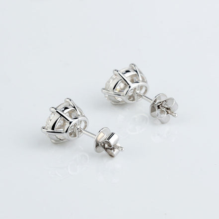 Affordable Luxury Jewelry Oval Lab Grown Diamond Studs 6 Prong Earrings (4.13 Ct. Tw.)
